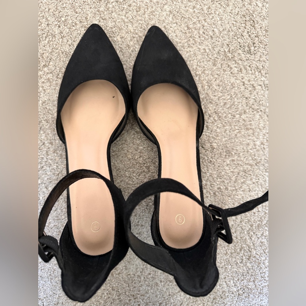 mysoft Women's Pointed Toe Low Chunky Heels Closed Toe Ankle Strap